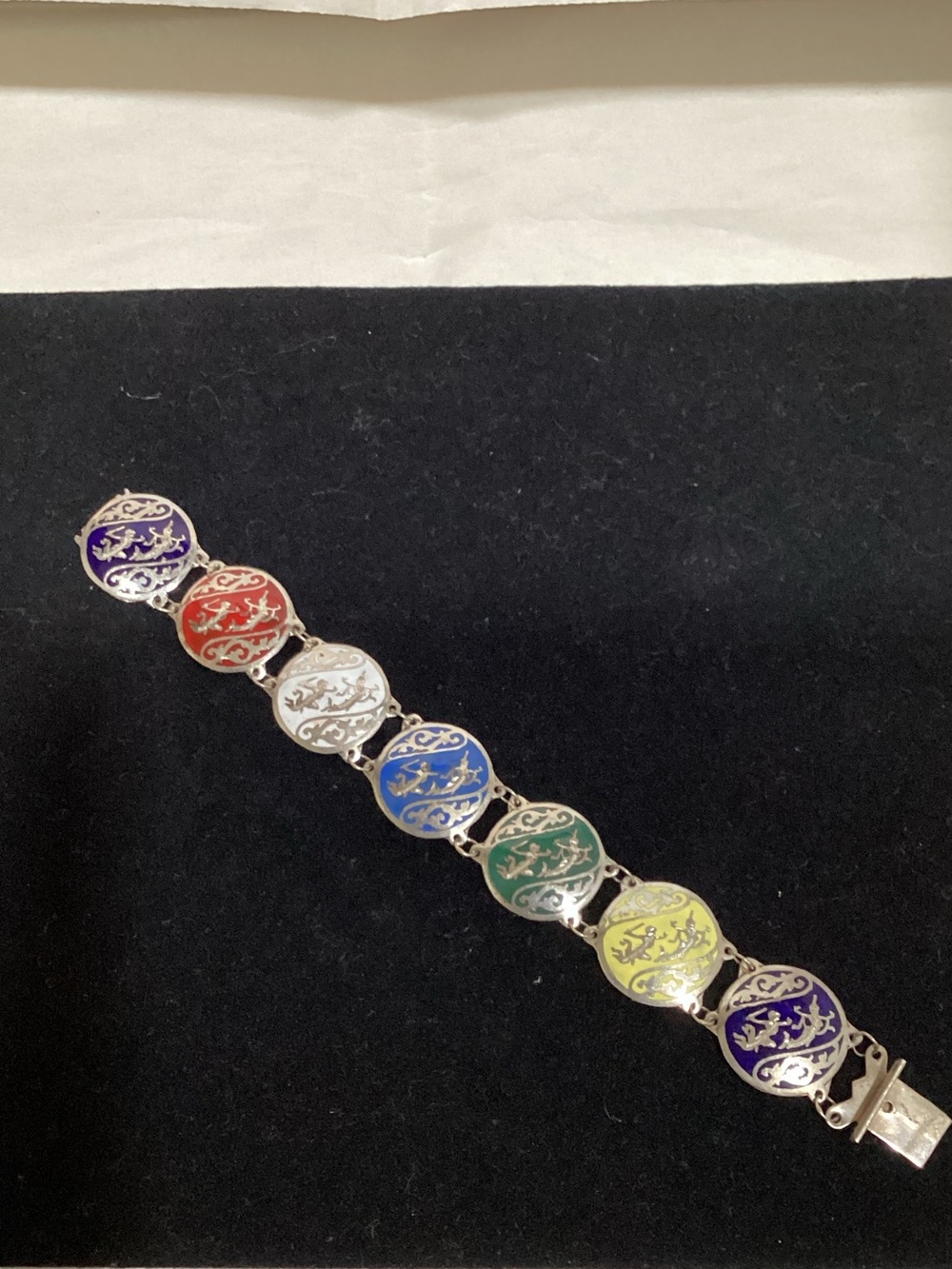 Multi-Color Enamel Link Bracelet -